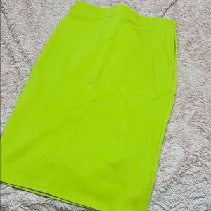 Lime green pencil skirt